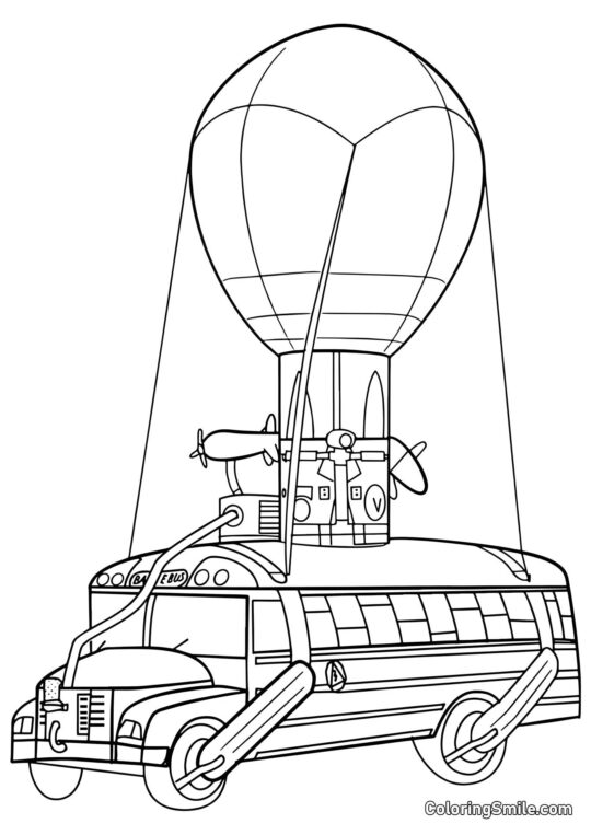 Fortnite Battle Bus - Page de Coloriage