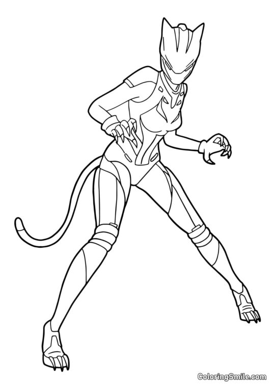 Fortnite Lynx Néon en Pose - Page de Coloriage