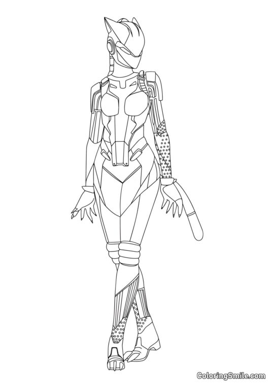 Fortnite Lynx Néon - Page de Coloriage