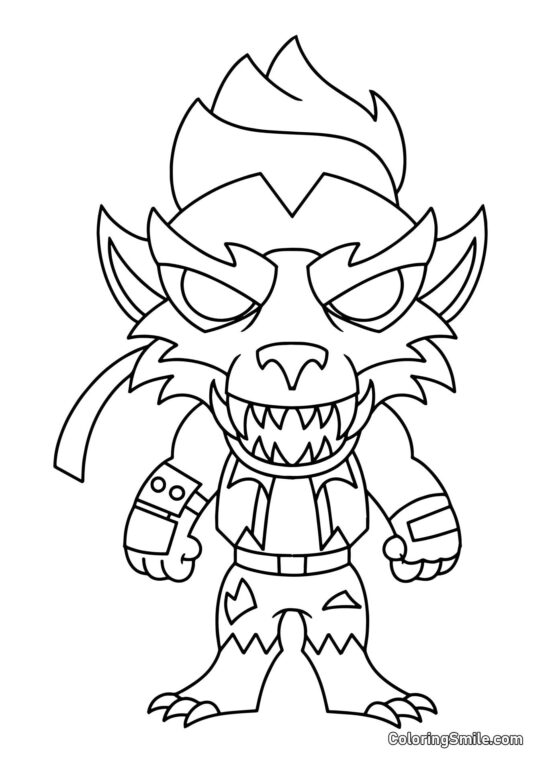 Fortnite Chibi Loup-Garou - Page de Coloriage