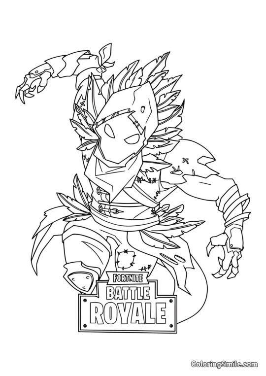 Fortnite Raven Attaquant - Page de Coloriage