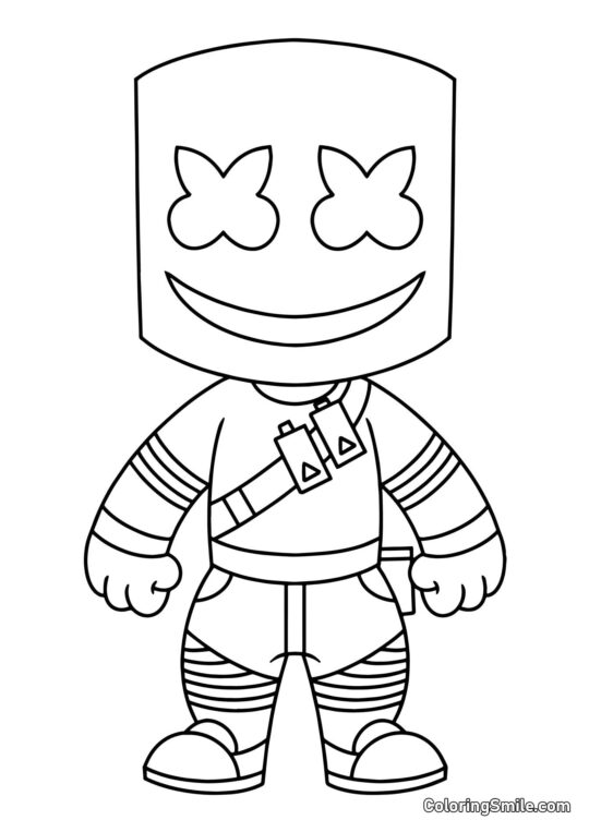 Fortnite Chibi Marshmello - Page de Coloriage