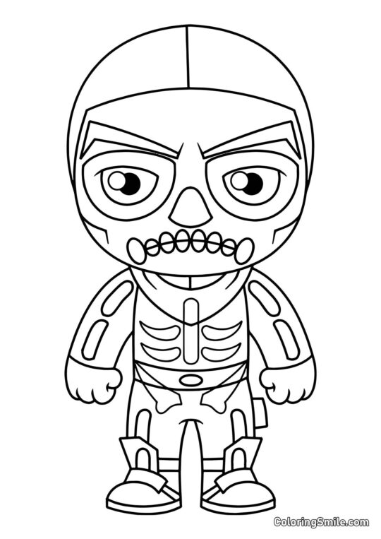 Fortnite Chibi Skull Trooper - Page de Coloriage
