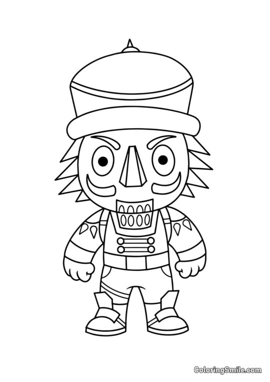 Fortnite Chibi Casse-Noisette - Page de Coloriage