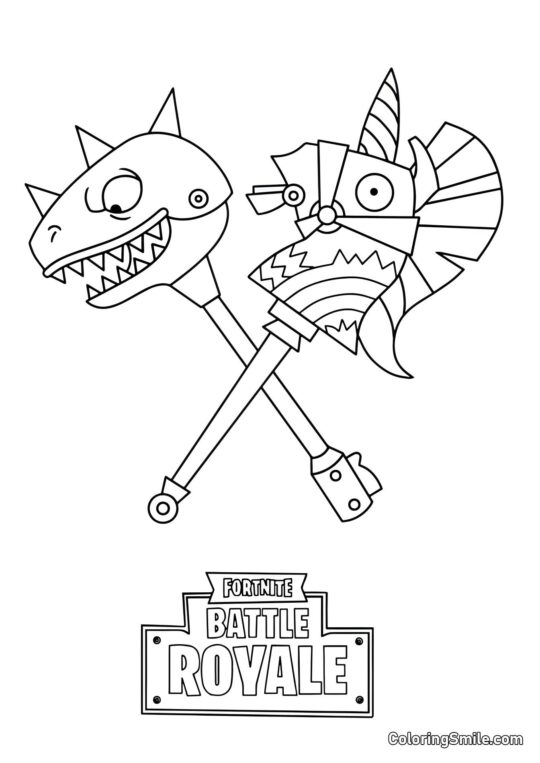 Fortnite Rainbow Smash et Chomp Jr. - Page de Coloriage