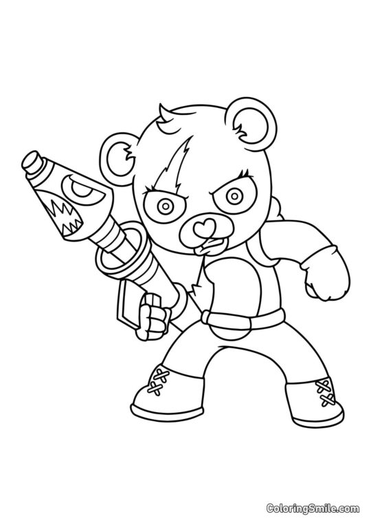 Fortnite Chibi Chef de l&rsquo;Équipe Feux d&rsquo;Artifice - Page de Coloriage