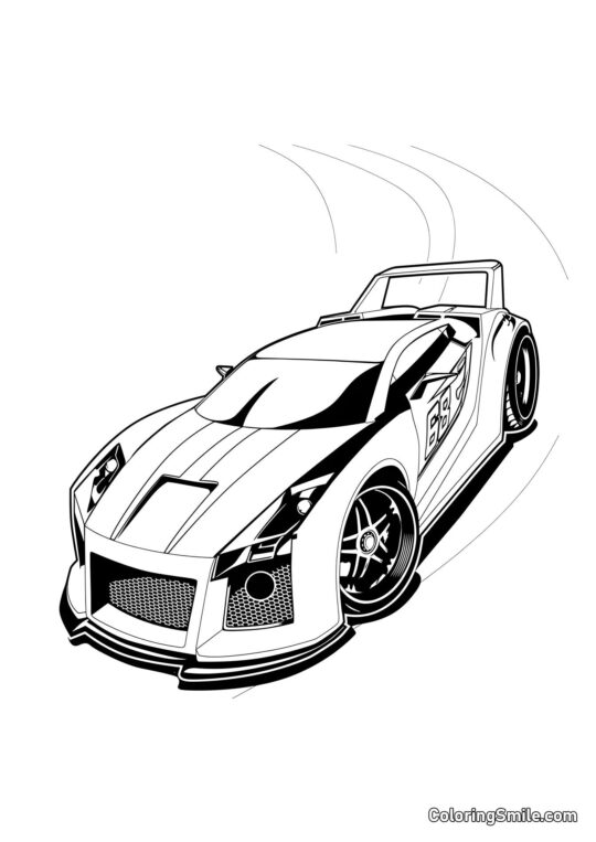Voiture de Sport Hot Wheels - Page de Coloriage