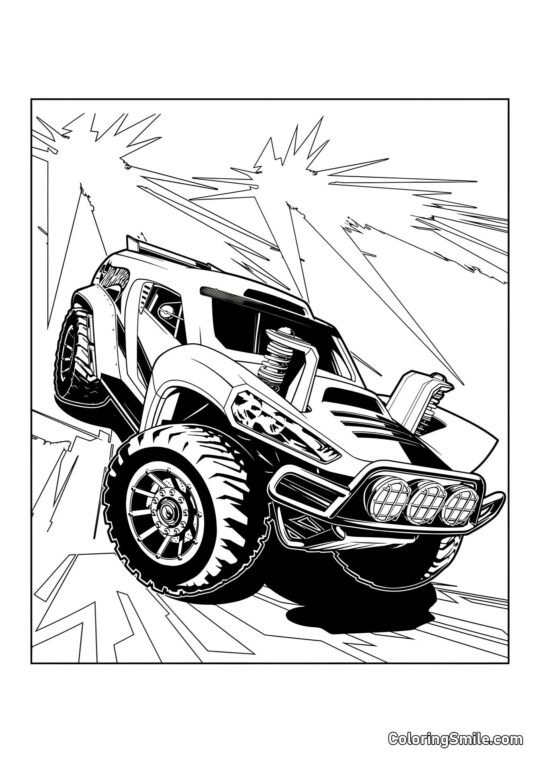 Hot Wheels Jeep - Page de Coloriage