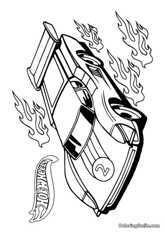 Hot Wheels Numéro 2 - Page de Coloriage
