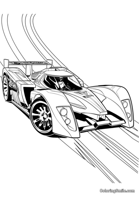 Voiture de Course Hot Wheels - Page de Coloriage
