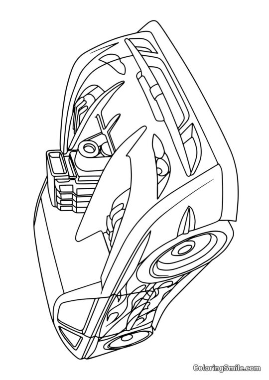 Hot Wheels avec Gros Moteur - Page de Coloriage