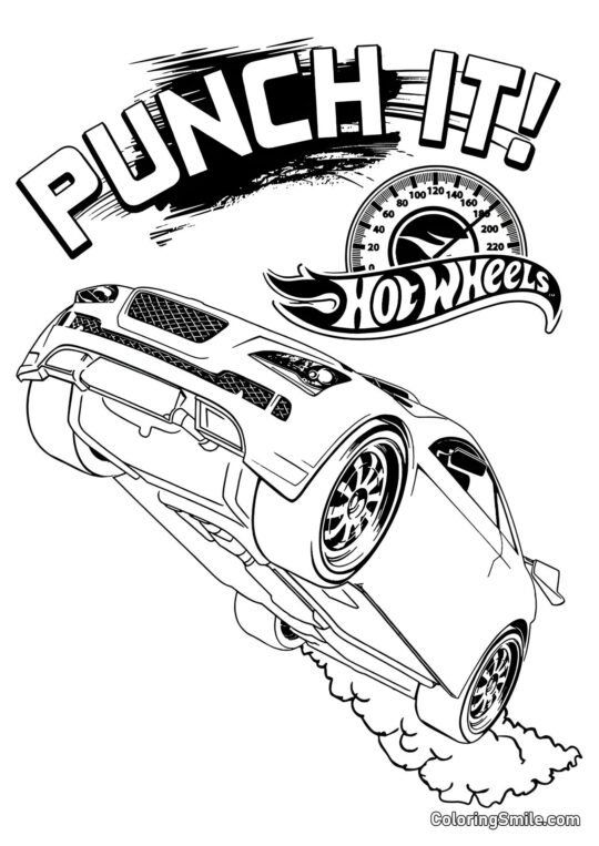 Hot Wheels en Vol - Page de Coloriage