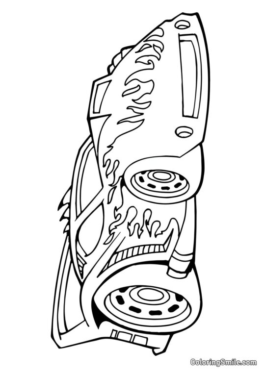 Hot Wheels Enflammés - Page de Coloriage
