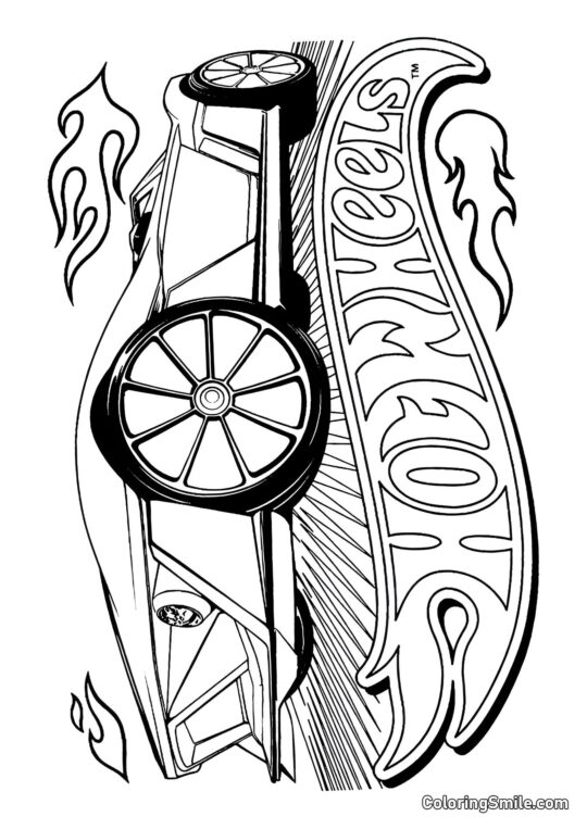 Voiture et Logo Hot Wheels - Page de Coloriage