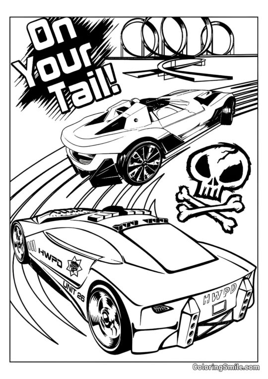 Hot Wheels Police - Page de Coloriage