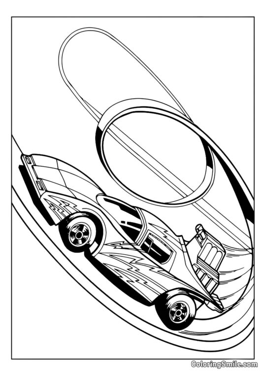 Hot Wheels et Boucle Mortelle - Page de Coloriage