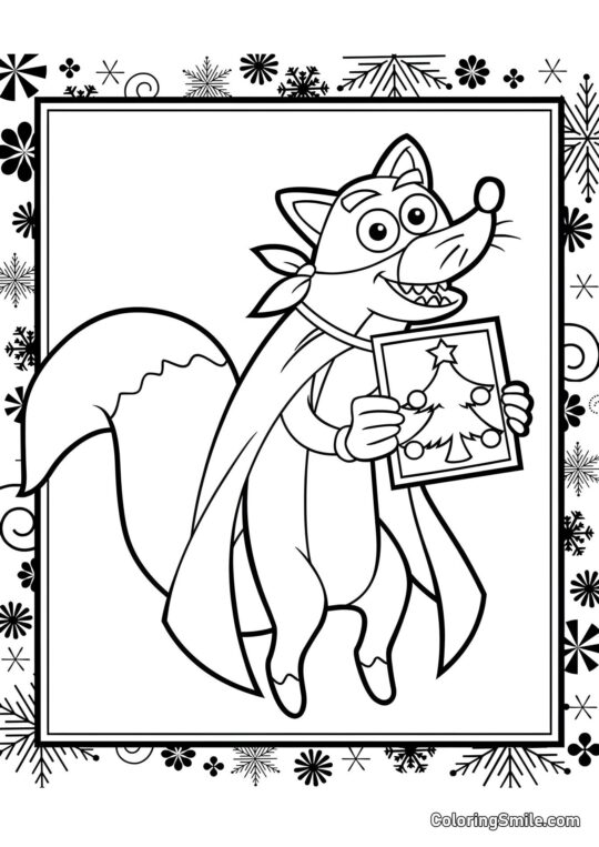 Écureuil et Nouvel An - Page de Coloriage