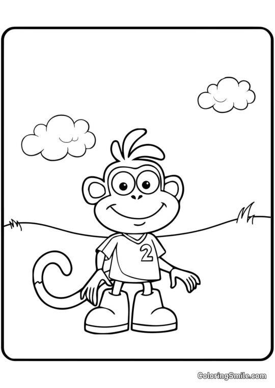 Singe Bottes - Page de Coloriage