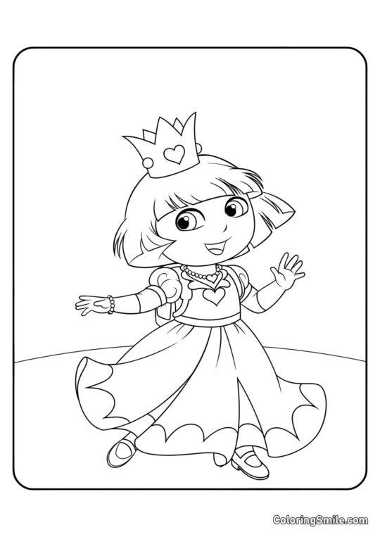 Dora la Reine - Page de Coloriage