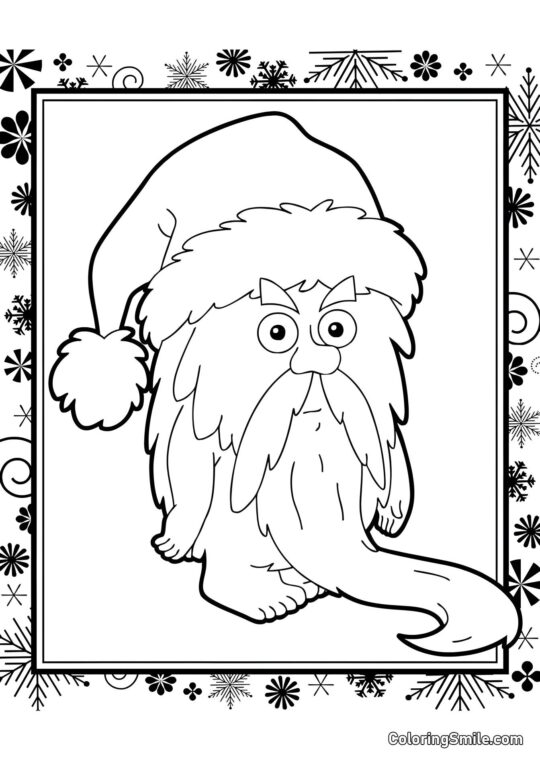 Portrait du Grand Père Gel - Page de Coloriage