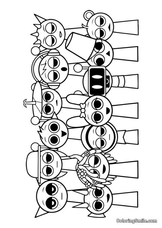 Personnages Principaux de Sprunki Personnages Principaux de Sprunki - Page de Coloriage