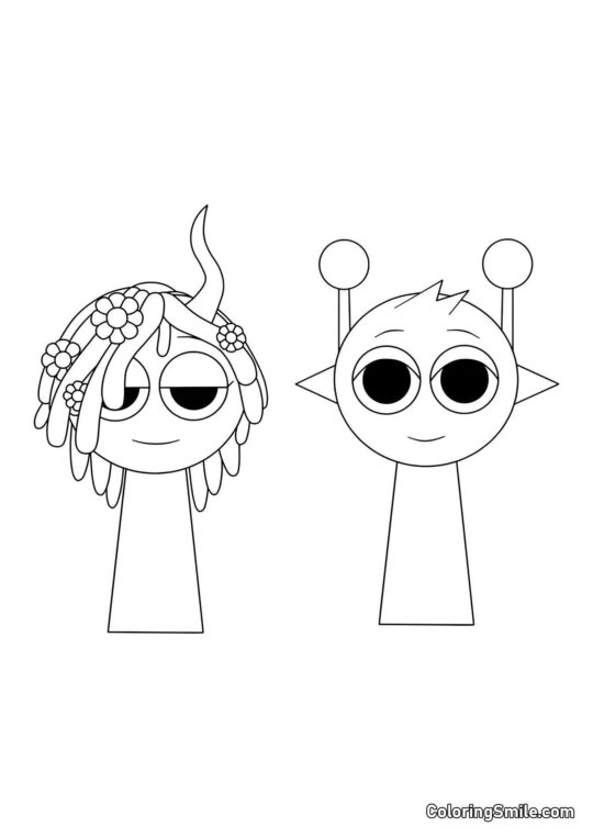 Sprunki Vineria et Simon Sprunki Vineria et Simon - Page de Coloriage