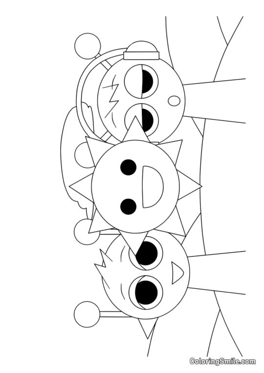 Monsieur Soleil, Simon, et Oren Monsieur Soleil, Simon, et Oren - Page de Coloriage
