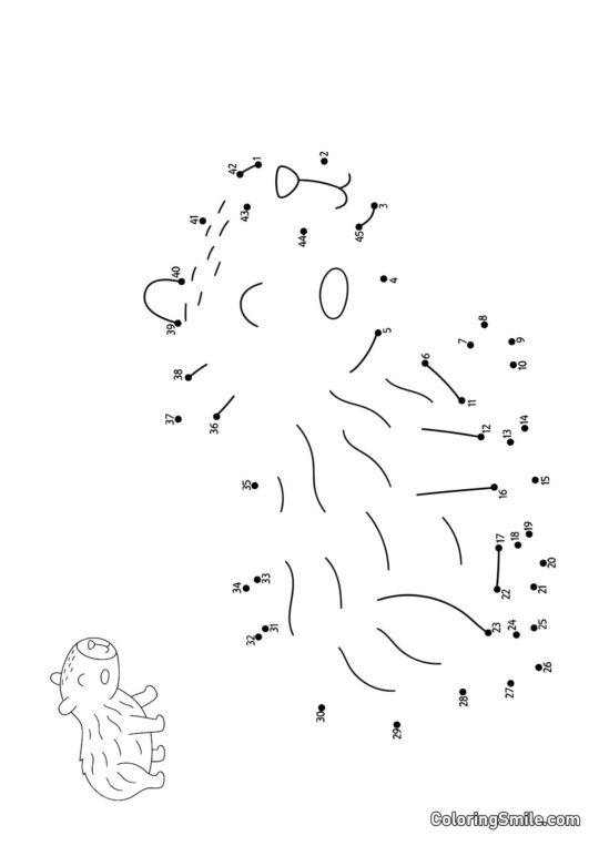 Capybara par des points - Page de Coloriage