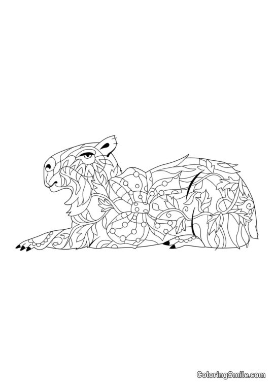 Capybara antistress se relaxant - Page de Coloriage