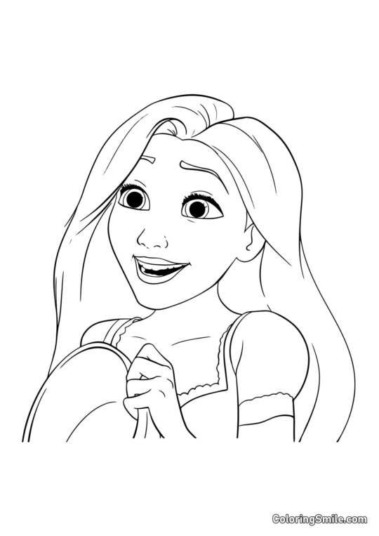 Raiponce apprend une grande nouvelle - Page de Coloriage