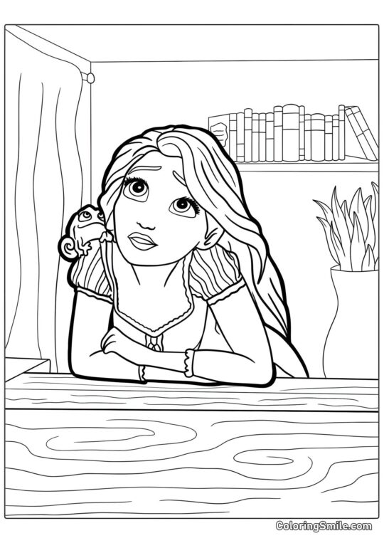 Raiponce rêveuse - Page de Coloriage