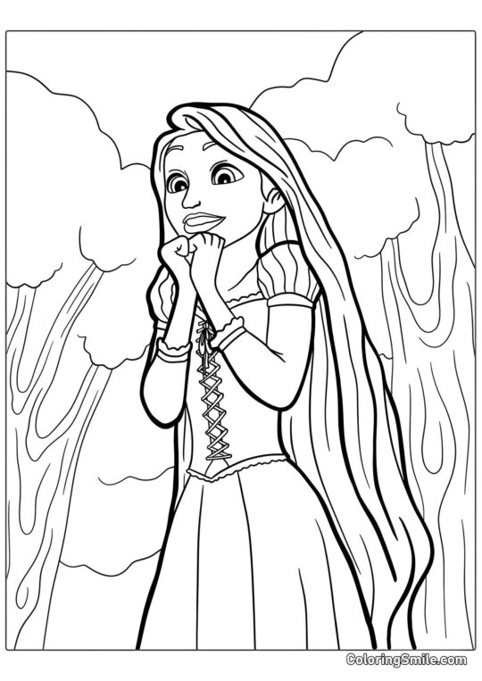 Raiponce pour les enfants - Page de Coloriage