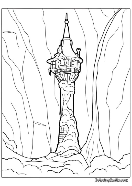 Le lieu de confinement de Raiponce - Page de Coloriage