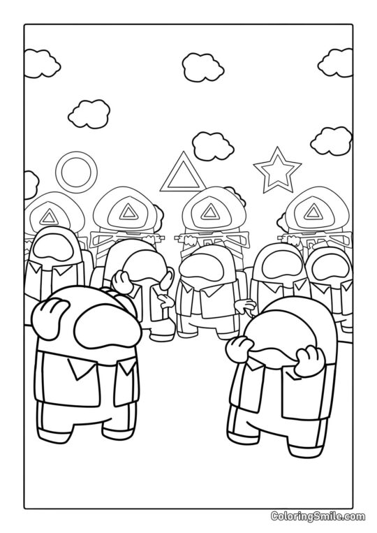 Among Us à Squid Game - Page de Coloriage