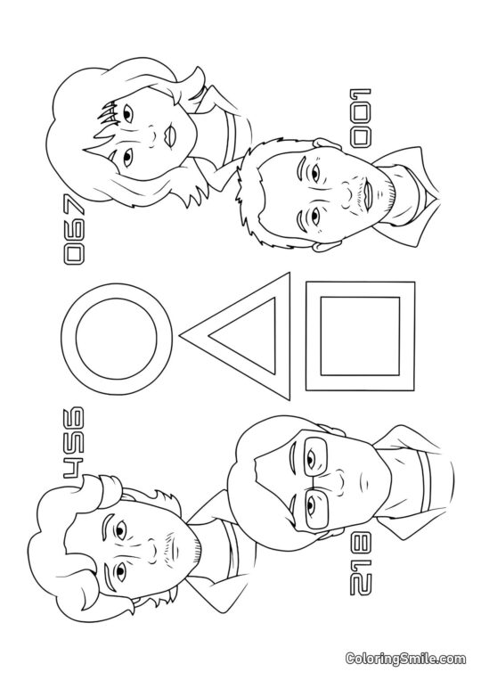 Avatars des joueurs de Squid Game - Page de Coloriage