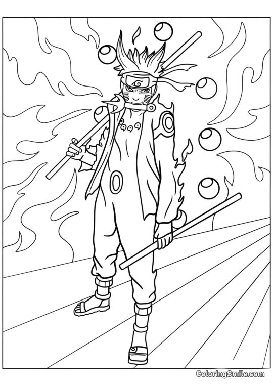Naruto en Mode Sage des Six Chemins - Page de Coloriage