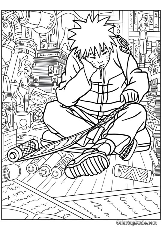 Naruto Étudiant des Rouleaux - Page de Coloriage