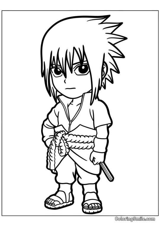 Kawaii Uchiha Sasuke - Page de Coloriage