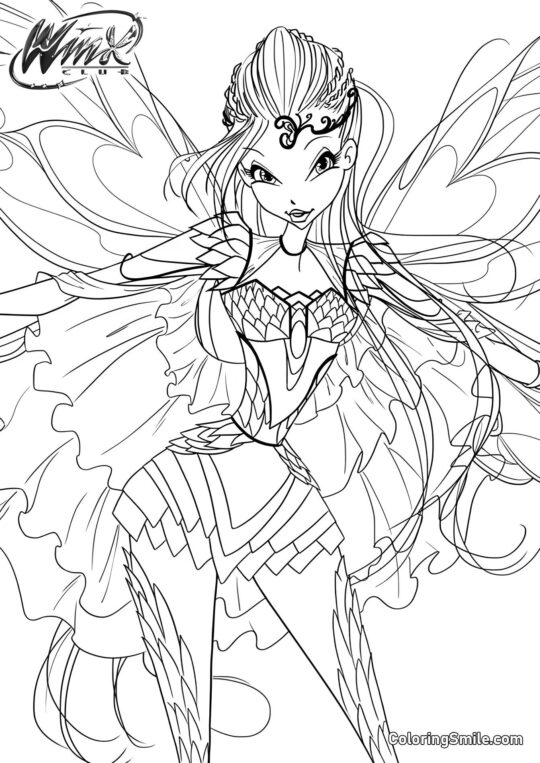 Winx Bloom avec de Grandes Ailes - Page de Coloriage