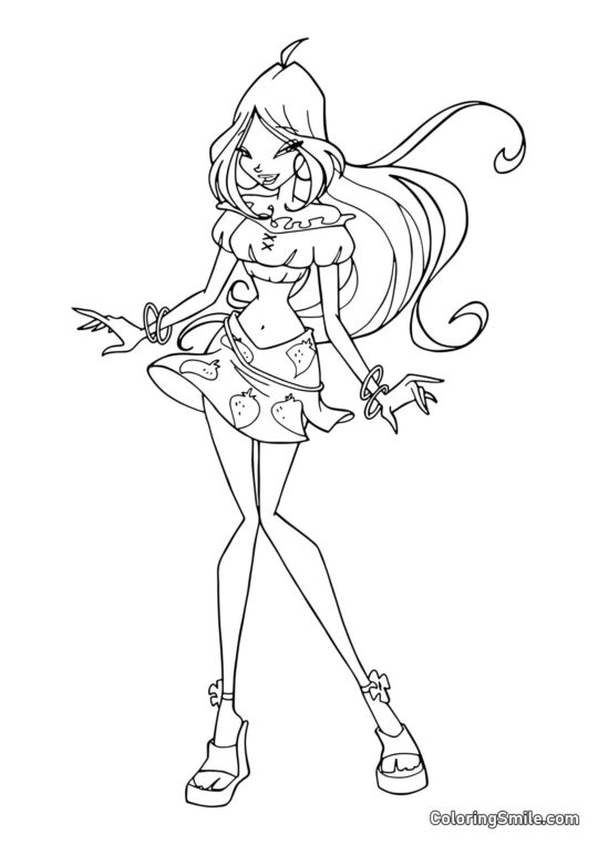 Flora Est Satisfaite d&rsquo;Elle-même - Page de Coloriage