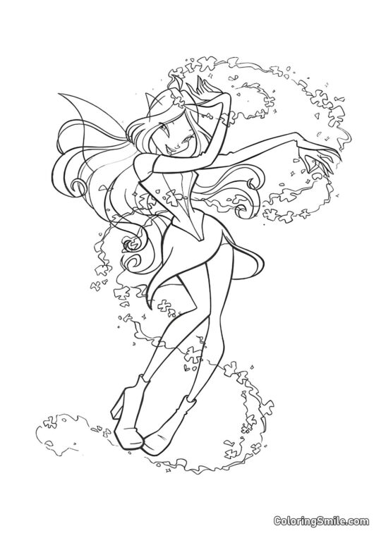 Fée Magique Flora - Page de Coloriage