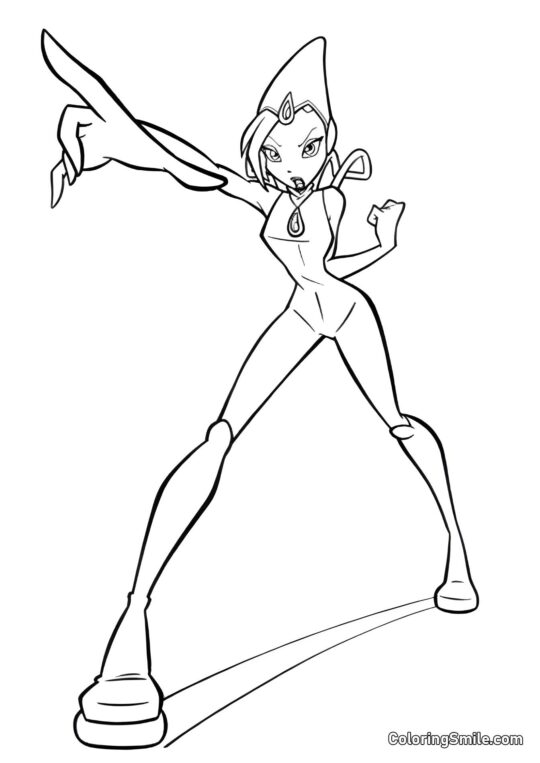 Tecna Attaque - Page de Coloriage