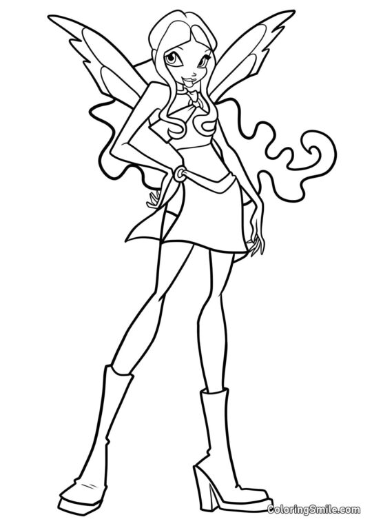 Layla se Prépare pour une Fête - Page de Coloriage