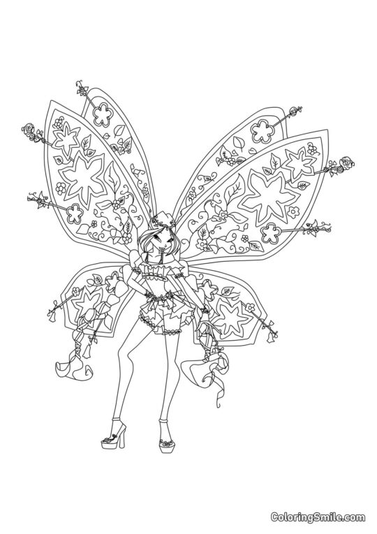 Winx Flora Flyrix - Page de Coloriage