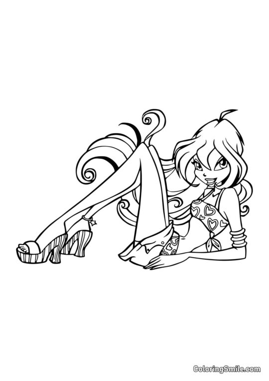 Bloom dans un Débardeur à Motifs de Cœurs - Page de Coloriage