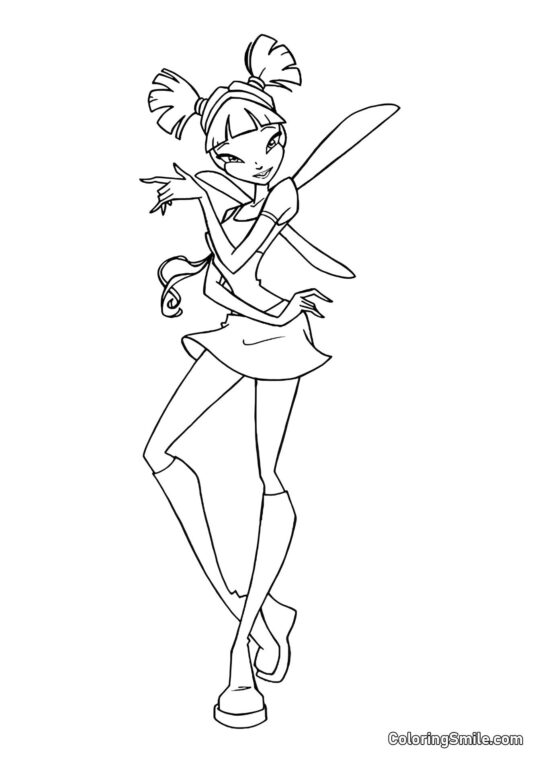 Musa Se Transforme en Fée - Page de Coloriage