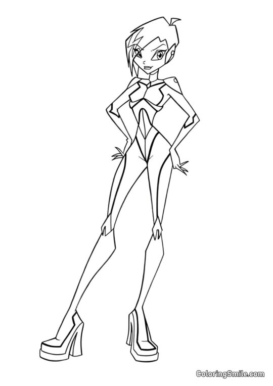 Tecna en Costume - Page de Coloriage