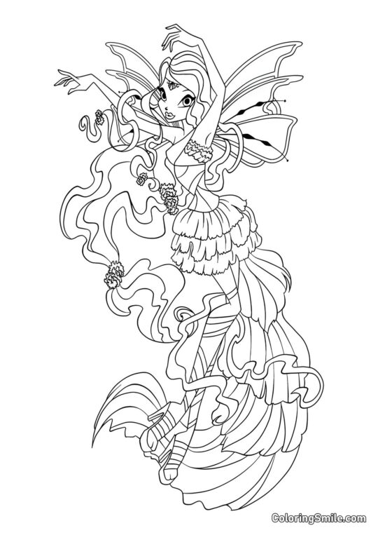 Winx Layla Harmonix - Page de Coloriage