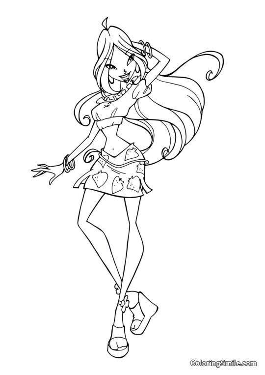 Flora – Fashionista - Page de Coloriage