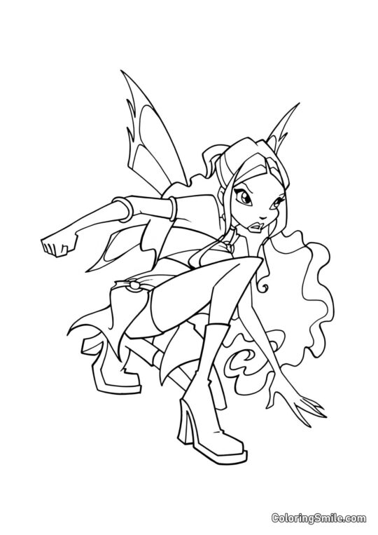 Layla Prête à Se Battre - Page de Coloriage